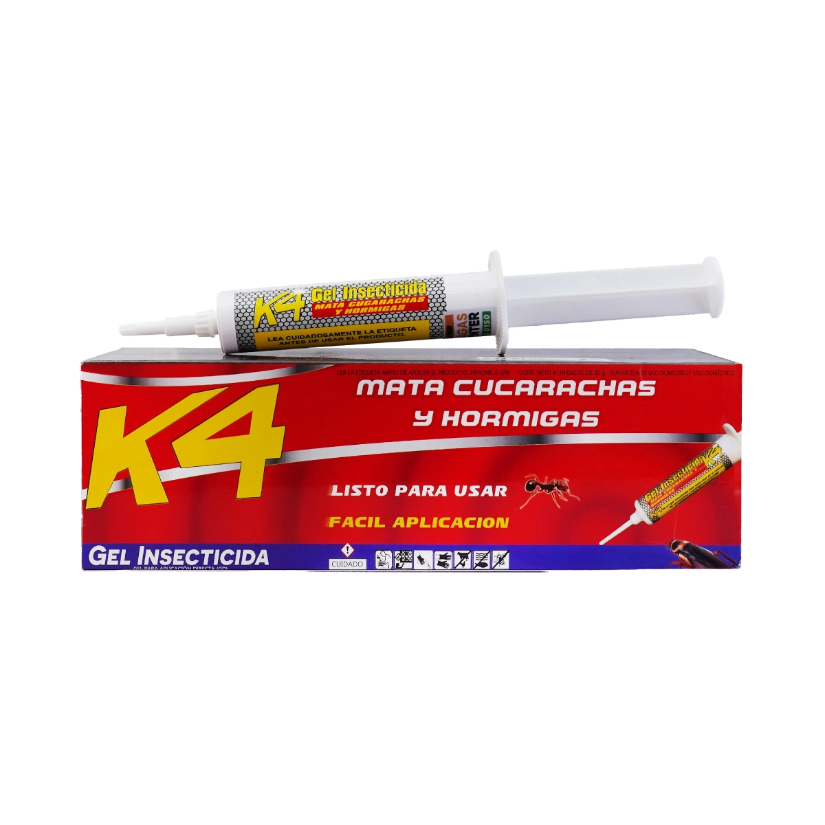 K4 Gel Insecticida para Cucarachas y Hormigas 1 JERINGA-Y-CAJA-DE-GEL-INSECTICIDA-PARA-CUCARACHAS-Y-HORMIGAS-K4