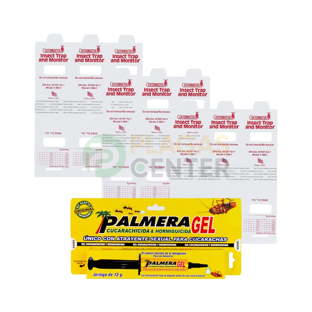 Combo sin cucarachas | Gel Palmera + 3 Láminas Monitores x 3 1 GEL-PALMERA-+-3-LÁMINAS-MONITORES-X3