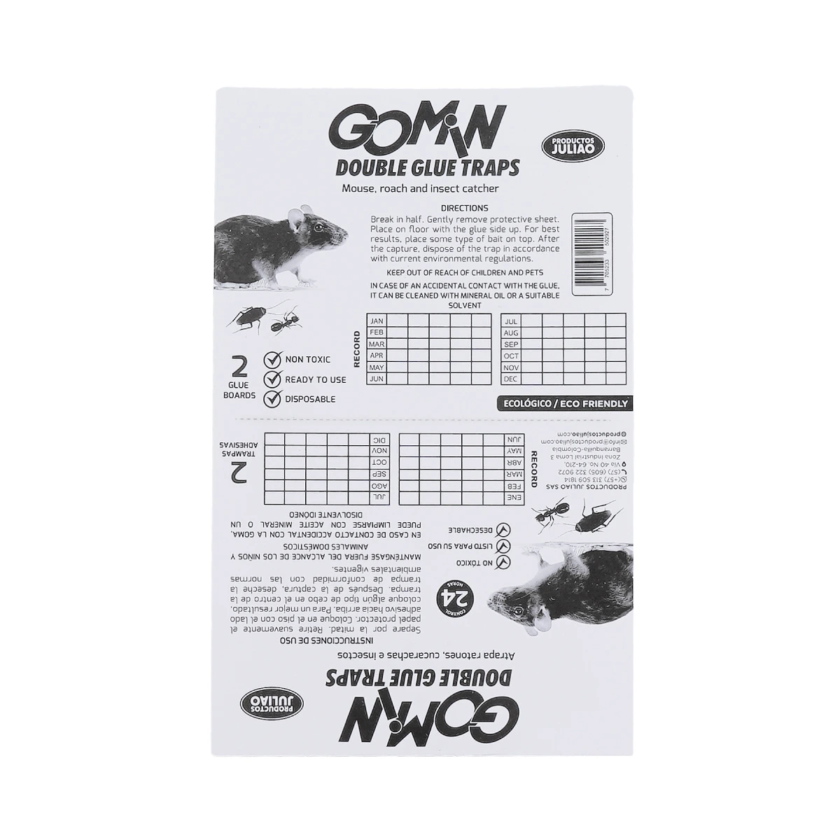 Lámina de Pegamento Gomin Double Glue Traps Caja x 72 unidades 3 LAMINAS-DE-PEGAMENTO-PARA-CUCARACHAS-GOMIN-GLUE-TRAPS