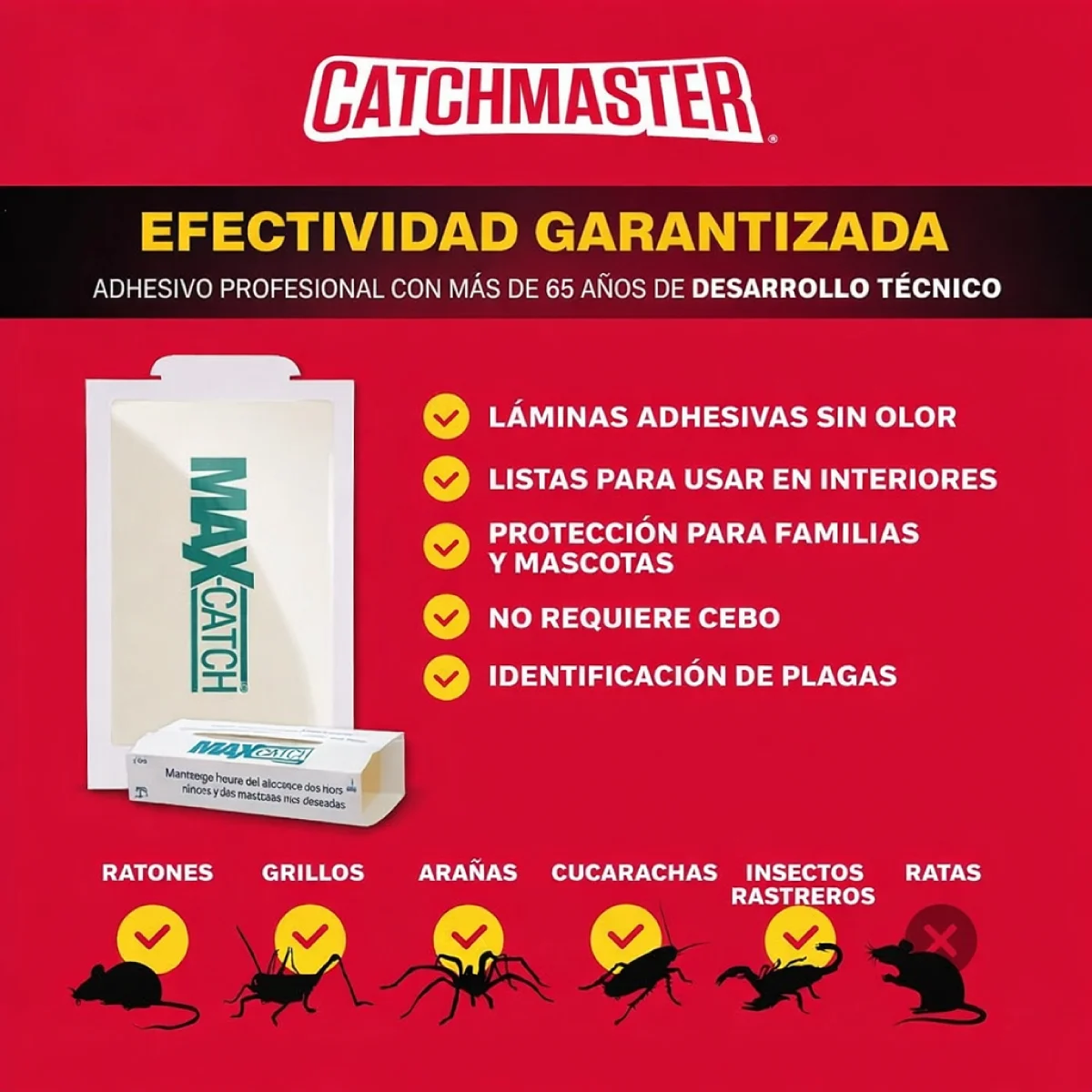 Láminas de Pegamento 72MAX Caja x 72 5 Lámina-adhesiva-para-insectos-catchmaster