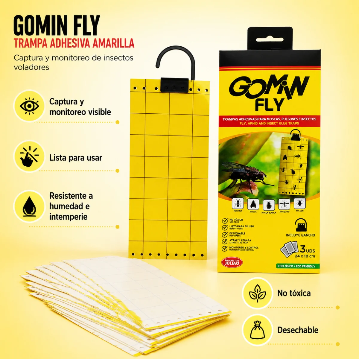 trampa adhesiva para moscas Gomin Fly 6 trampa adhesiva para moscas Gomin Fly - Imagen 6