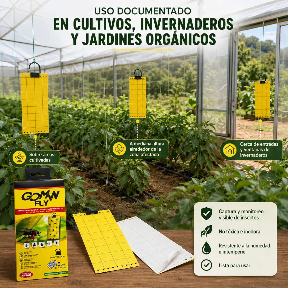 trampa adhesiva para moscas Gomin Fly 7 trampa adhesiva para moscas Gomin Fly - Imagen 7